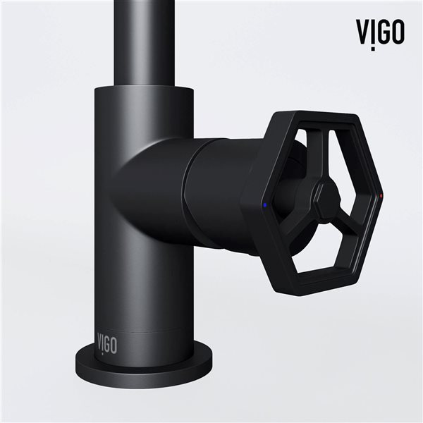 VIGO Ruxton 9-in Matte Black Single Handle Single Hole Bathroom Faucet