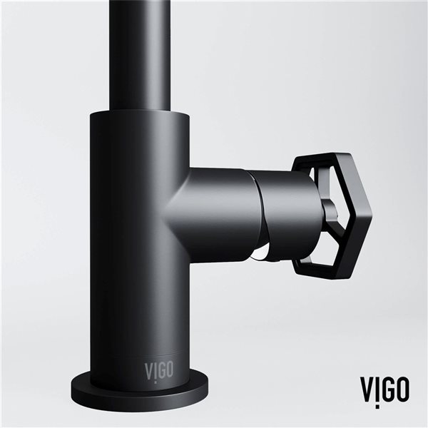 VIGO Ruxton 9-in Matte Black Single Handle Single Hole Bathroom Faucet