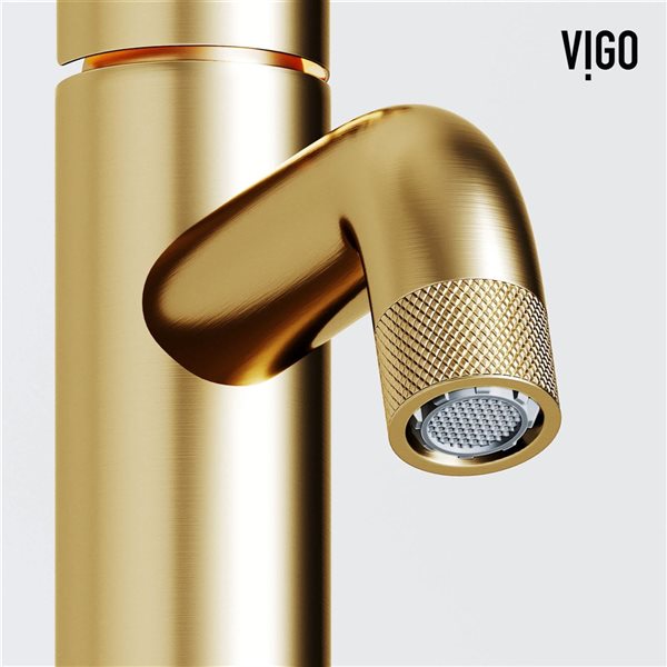 VIGO Cass 8-in Matte Brushed Gold Single Handle Single Hole Bathroom Faucet