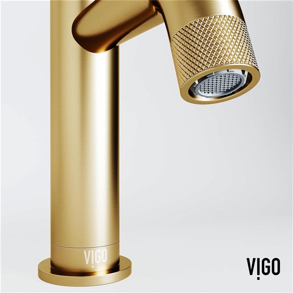 VIGO Cass 8-in Matte Brushed Gold Single Handle Single Hole Bathroom Faucet