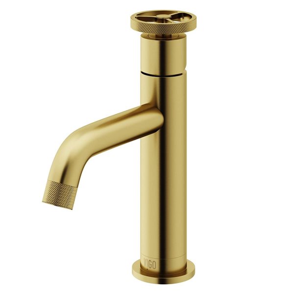 VIGO Cass 8-in Matte Brushed Gold Single Handle Single Hole Bathroom Faucet