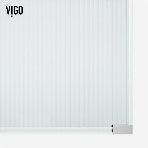 VIGO Arden 34-in x 78-in Chrome Frameless Fixed Shower Screen with Fluted Glass