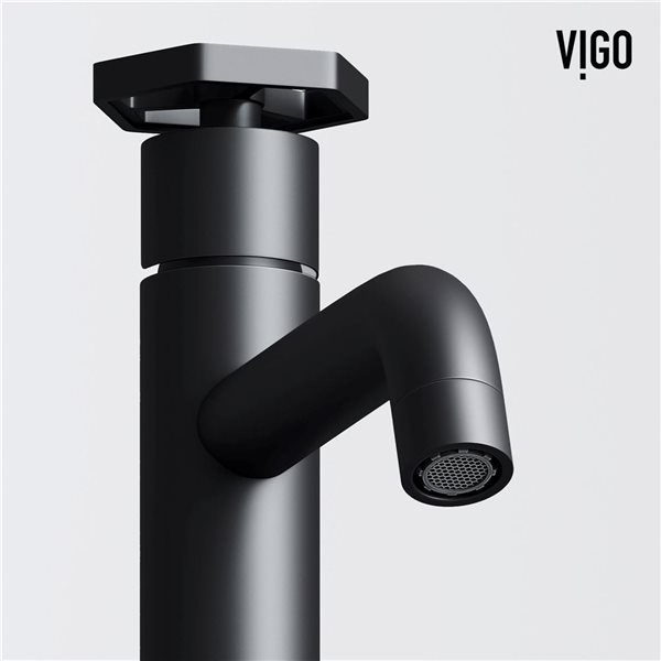 VIGO Ruxton 12-in Matte Black Single Handle Single Hole Bathroom Vessel Faucet