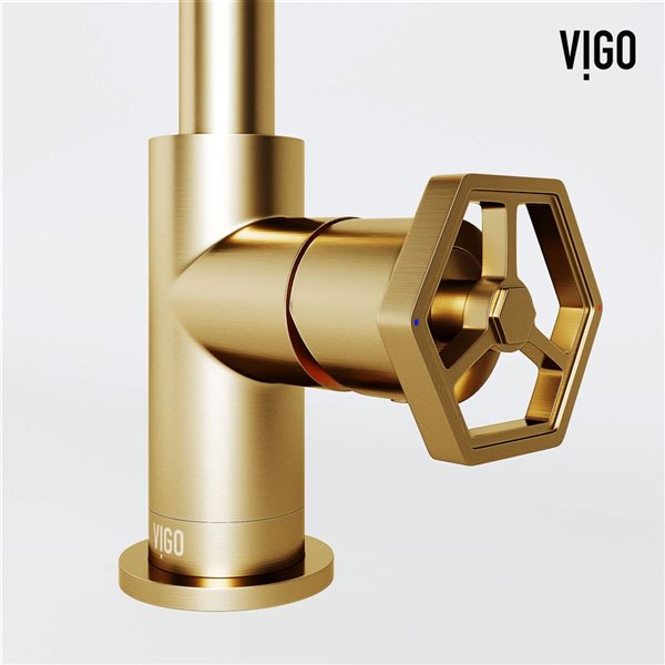 VIGO Ruxton 9-in Matte Brushed Gold Single Handle Single Hole Bathroom Faucet