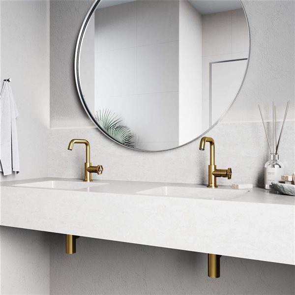 VIGO Ruxton 9-in Matte Brushed Gold Single Handle Single Hole Bathroom Faucet