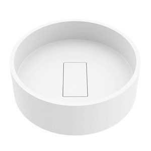 VIGO Bryant 15-in x 15-in x 5-in White Modern Matte Stone Round Vessel Bathroom Sink