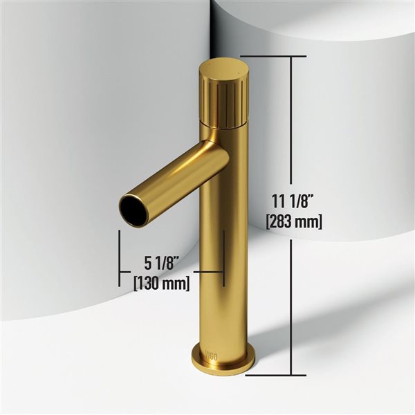 VIGO Ashford 11-in Matte Brushed Gold Single Handle Single Hole Bathroom Vessel Faucet