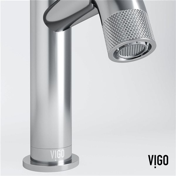 VIGO Cass 8-in Chrome Single Handle Single Hole Bathroom Faucet