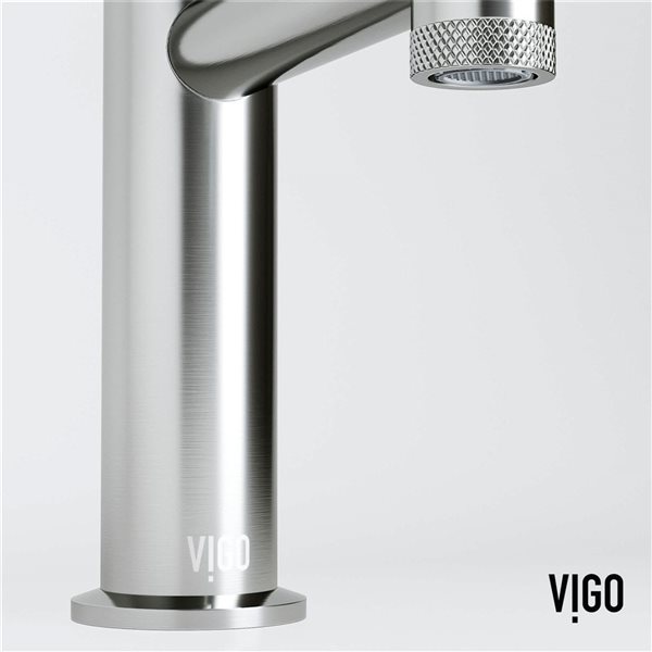 VIGO Sterling 7-in Brushed Nickel Single Handle Single Hole Bathroom Faucet