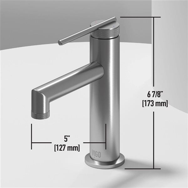 VIGO Sterling 7-in Brushed Nickel Single Handle Single Hole Bathroom Faucet