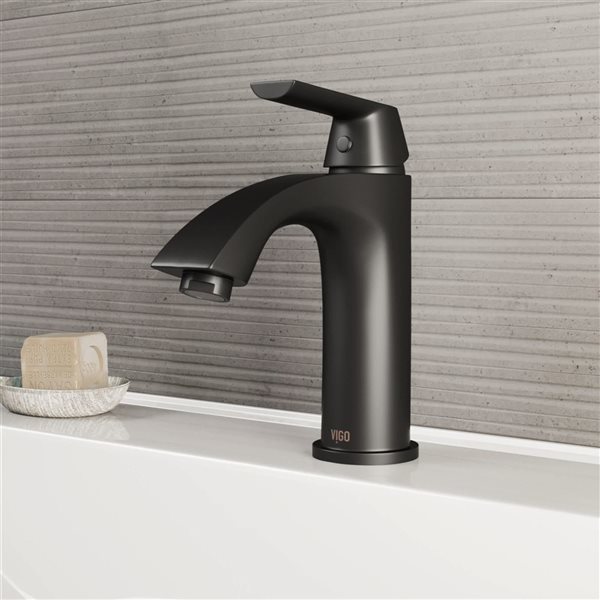 VIGO Penela 8-in Matte Black Single Handle Single Hole Bathroom Faucet