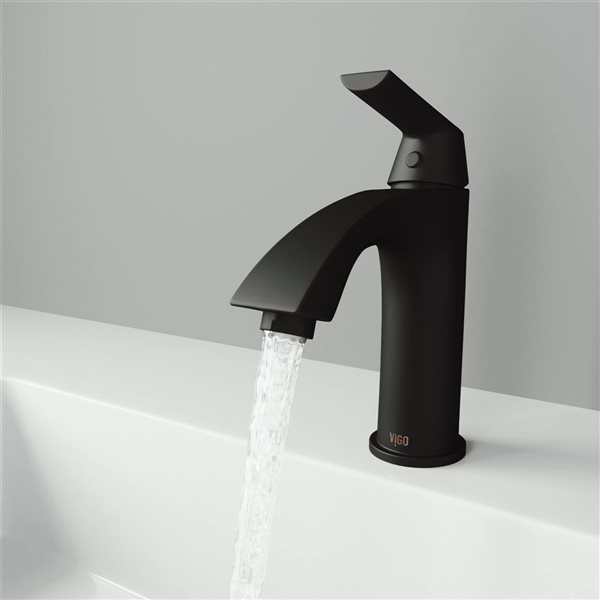 VIGO Penela 8-in Matte Black Single Handle Single Hole Bathroom Faucet