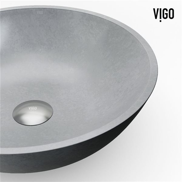 Lavabo vasque rond Ravenna VIGO 16 po l. en béton gris