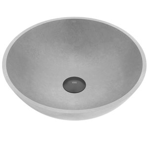 VIGO Ravenna Grey Concrete Round Vessel 16-in W Bathroom Sink