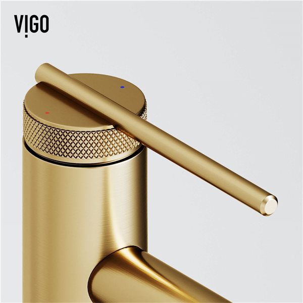 VIGO Sterling 11-in Matte Brushed Gold Single Handle Single Hole Bathroom Vessel Faucet