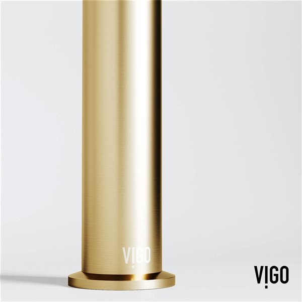 VIGO Sterling 11-in Matte Brushed Gold Single Handle Single Hole Bathroom Vessel Faucet