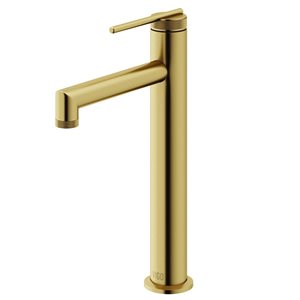 VIGO Sterling 11-in Matte Brushed Gold Single Handle Single Hole Bathroom Vessel Faucet