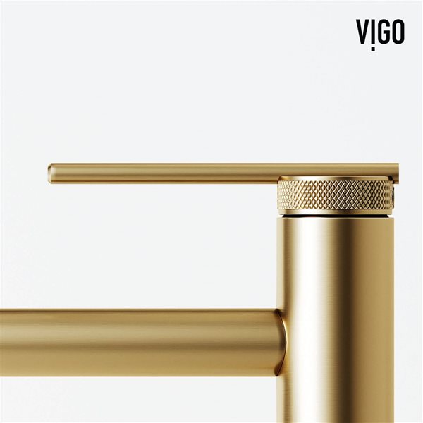 VIGO Sterling 11-in Matte Brushed Gold Single Handle Single Hole Bathroom Vessel Faucet