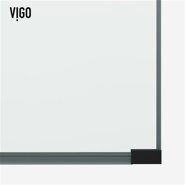 VIGO Arden 34-in x 78-in Matte Black Framed Fixed Shower Screen with Clear Glass