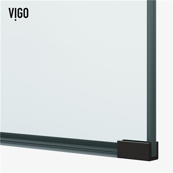 VIGO Arden 34-in x 78-in Matte Black Framed Fixed Shower Screen with Clear Glass