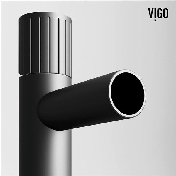 VIGO Ashford 8-in Matte Black Single Handle Single Hole Bathroom Faucet