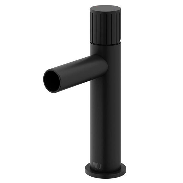 VIGO Ashford 8-in Matte Black Single Handle Single Hole Bathroom Faucet