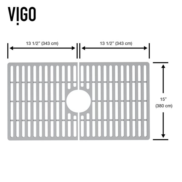 VIGO&nbsp;15-in D x&nbsp;27-in W silicone VIGO Bottom Grid for Single Bowl Kitchen Sink - Grey