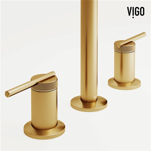 VIGO Sterling 7-in Matte Brushed Gold 2-Handle Bathroom Widespread Faucet