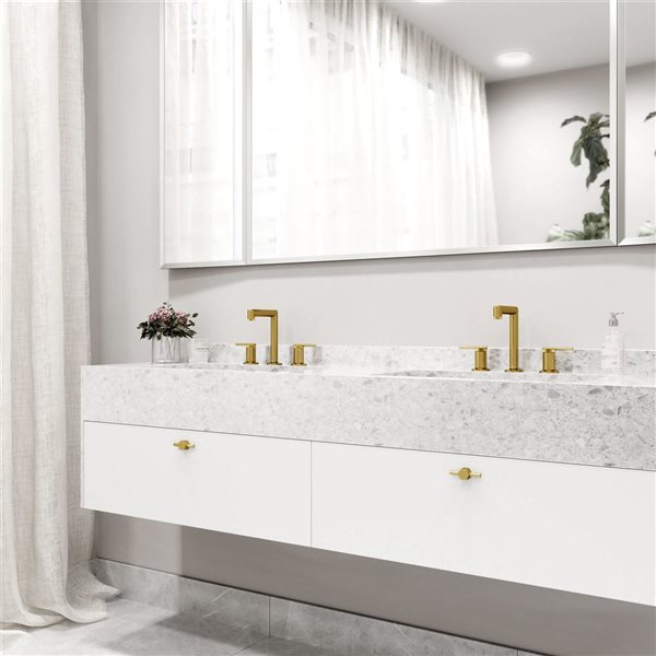 VIGO Sterling 7-in Matte Brushed Gold 2-Handle Bathroom Widespread Faucet