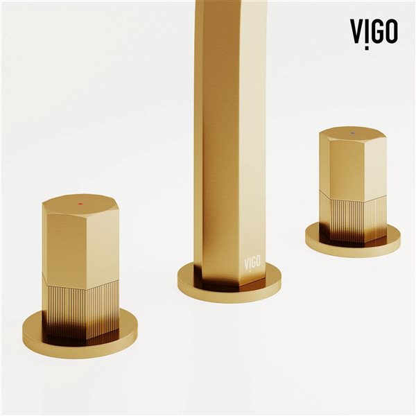 VIGO Hart 9-in Matte Brushed Gold 2-Handle Bathroom Widespread Faucet