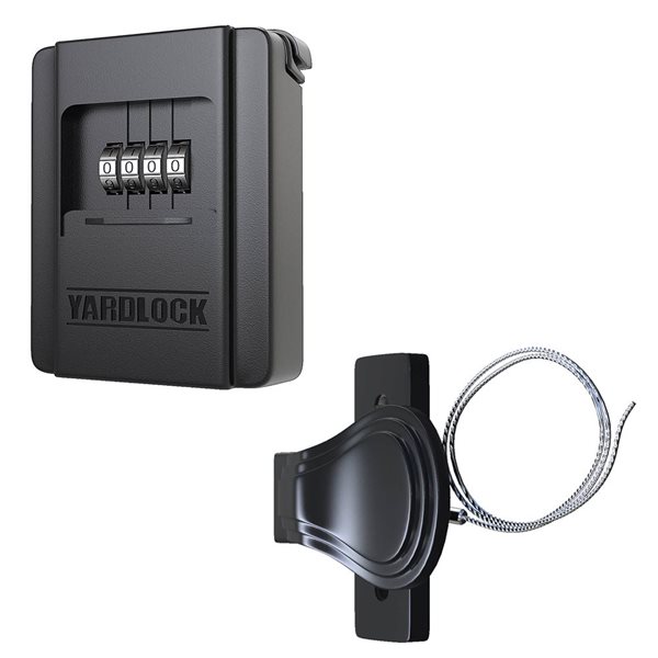 YARDLOCK Black Keyless Secure 4-Digit Shed Lock and Latch