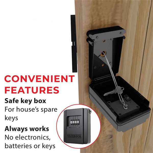 YARDLOCK Black Keyless Secure 4-Digit Shed Lock and Latch