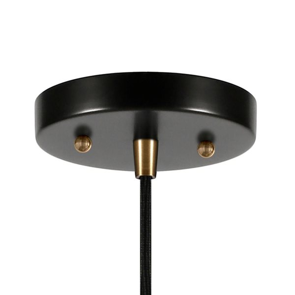 Hailey Home Madison 8-in W Black and Brass Pendant Ceiling Light w/ Metal Shade