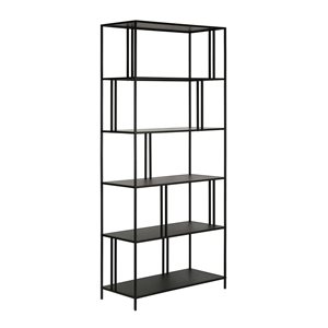 Hailey Home Cortland 34 W x 86-in H Blackened Bronze Metal 5-Shelf Bookcase