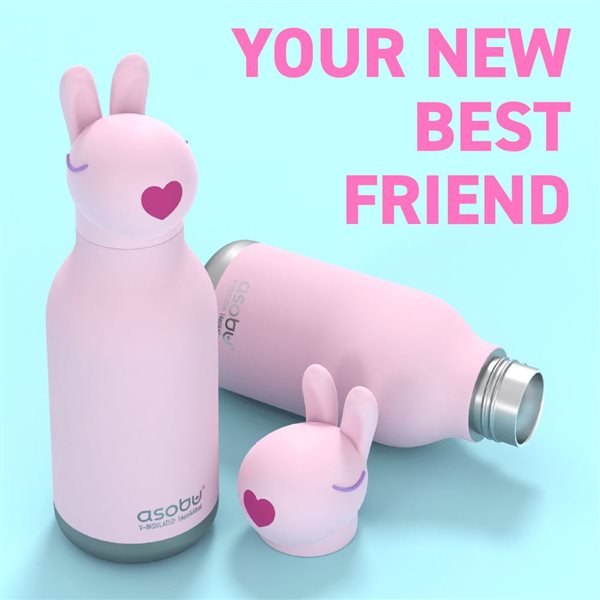 Asobu Bestie 28-fl oz Insulated Stainless Steel Bunny Water Bottle