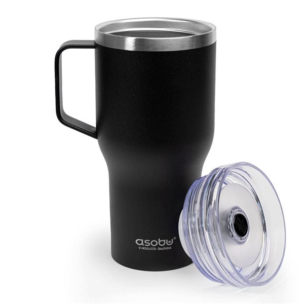 Asobu 360 Black 28-fl oz Stainless Steel Mug