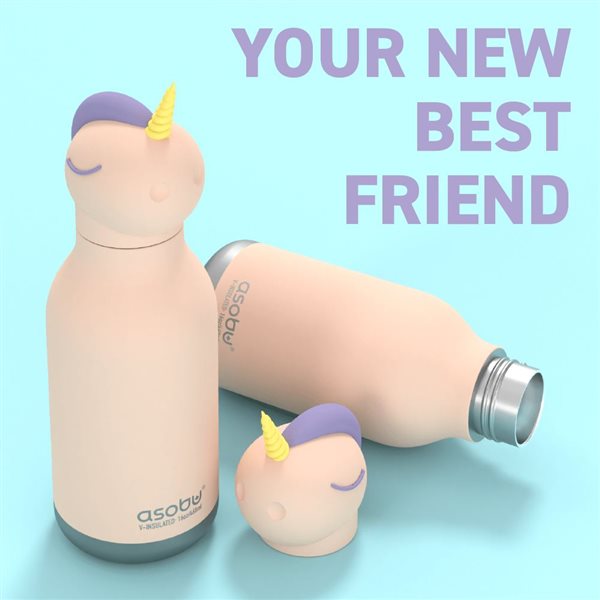 Asobu Bestie 28-fl oz Insulated Stainless Steel Unicorn Water Bottle