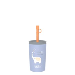 Bouteille d'eau en acier inoxydable Asobu pour enfants avec couvercle en silicone et paille