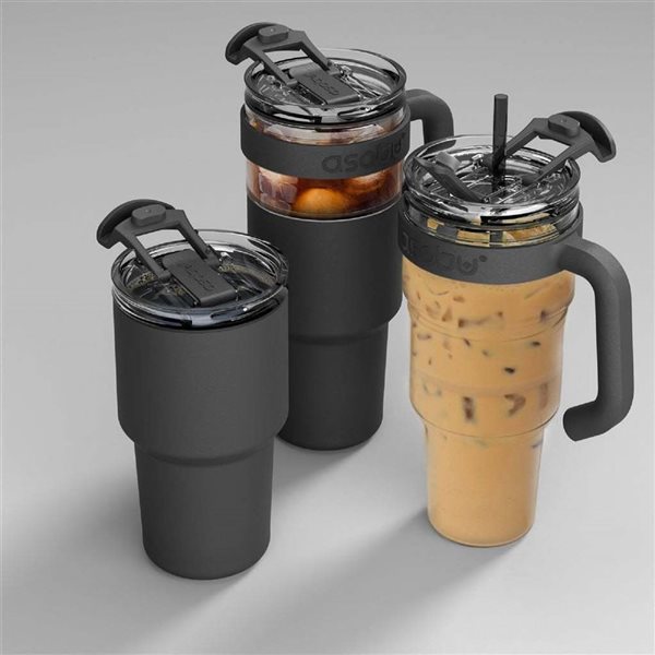 Asobu Explorer 34-fl oz Black Stainless Steel Travel Mug w/ Detachable Insulated Tumbler