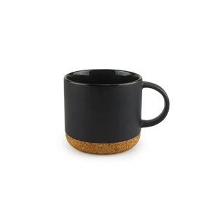 Tasse en acier inoxydable Asobu Cork noir isotherme de 16 onces avec sous-verre en liège intégré