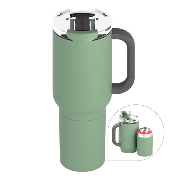 Asobu Duplex 22-fl oz Green Stainless Steel Tumbler w/ Insulated Cooler