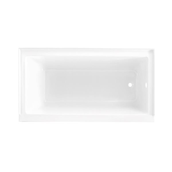 Swiss Madison Lausanne 66 W x 32-in L Glossy White Acrylic Alcove Right Drain Bathtub