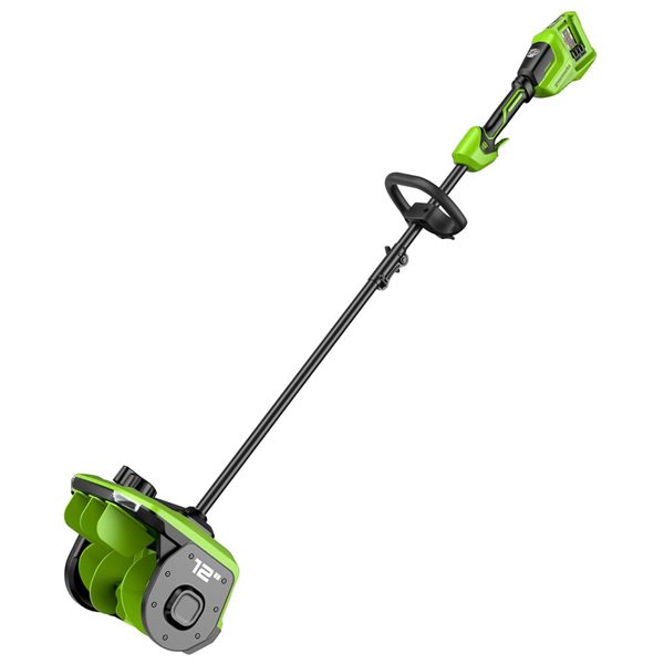 Pelle à neige électrique Greenworks 2X24V (48 V) de 12 po avec manche en aluminium et lumière à DEL (outil seulement)