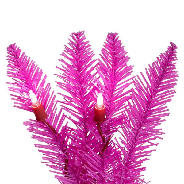 Vickerman 9-ft x 14-in Hot Pink Artificial Pre-Lit Garland w/ 100 Pink LED Mini Lights and 270 PVC Tips