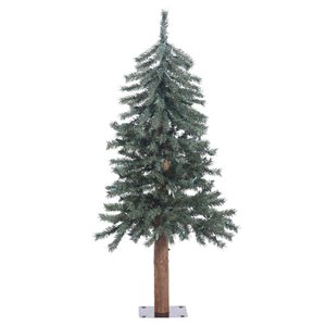 Vickerman 3-ft x 22.5-in Natural Bark Alpine Full Artificial Christmas Tree with 191 PVC Tips - Unlit