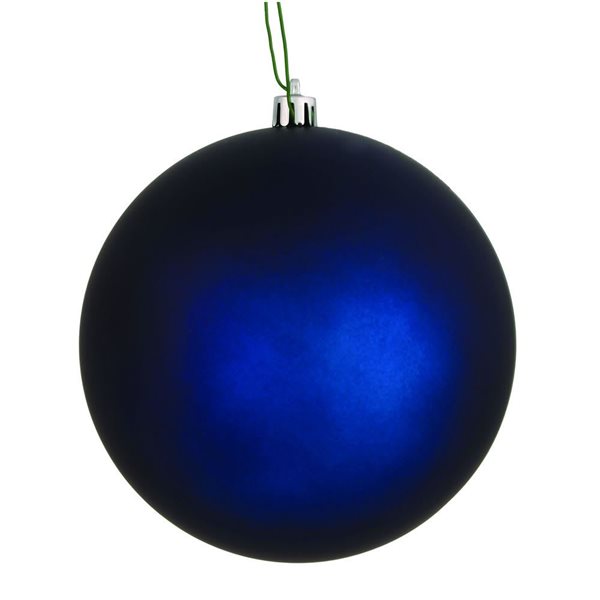 Vickerman 6-in Midnight Blue Matte Ball Ornament - 4/Pk