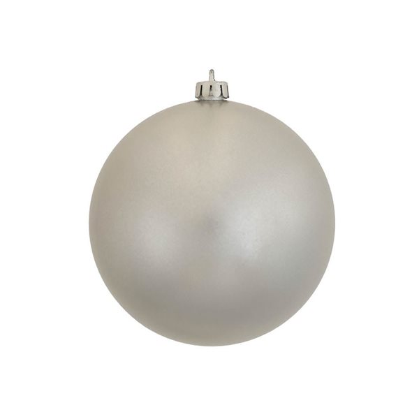 Vickerman 4.75-in Silver Candy Ball Ornament - 4/Pk