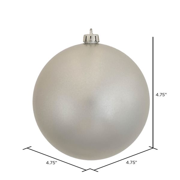 Vickerman 4.75-in Silver Candy Ball Ornament - 4/Pk