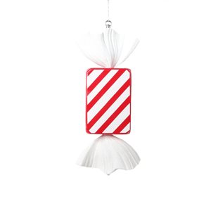 Vickerman 18.5-in Red Rectangle Striped Candy Ornament