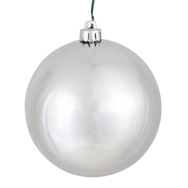 Vickerman 10-in Silver Shiny Ball Ornament